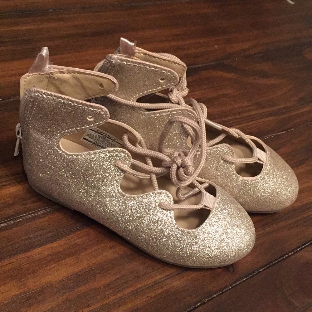 Glitter Gold ballerina shoes